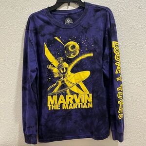 Purple Marvin the Martian tie dye long sleeve tshirt